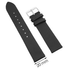  Dây da đồng hồ size 20 mm đen G067 