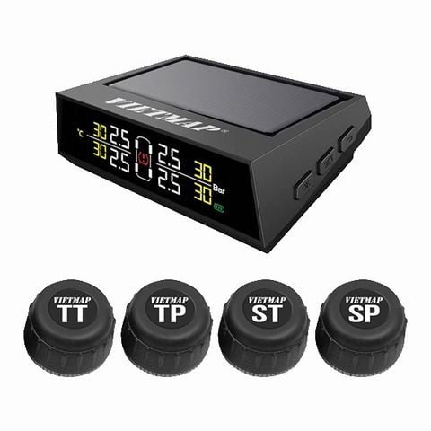 Thiết Bị Cảm Biến Áp Suất Lốp Gắn Trên Bánh Xe Vietmap V1 Đen