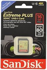  Sandisk Extreme Plus Sdhc/Sdxc Uhs-I Memory Card 16 Gb 