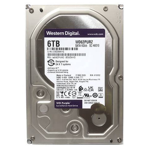 Ổ Cứng Hdd Wd Purple 6tb 3.5 Inch Sata Iii Wd62purz