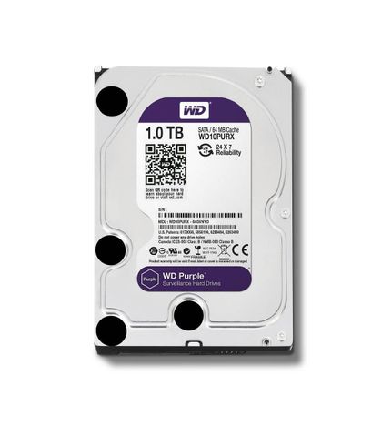 Hdd Wd Purple 1tb 3.5 Inch Sata Iii 64mb Cache 5400rpm Wd10purz