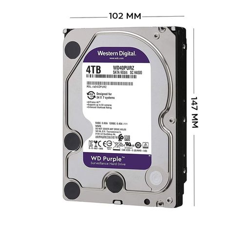 Ổ Cứng Hdd Wd Purple Pro 10tb 3.5 Inch Sata Iii 256mb Cache 7200rpm Wd101purp