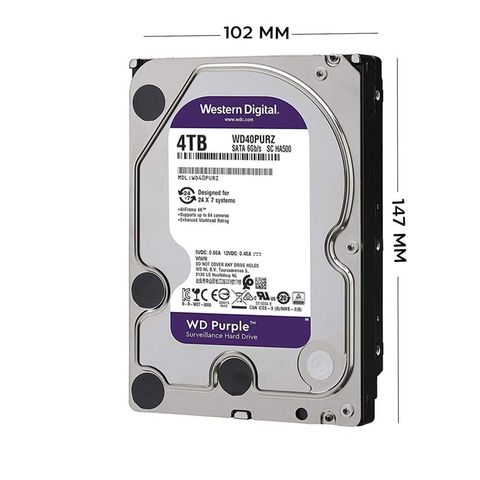 Ổ Cứng Hdd Wd Purple Pro 10tb 3.5 Inch Sata Iii 256mb Cache 7200rpm Wd101purp