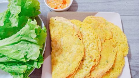 Cách làm bánh xèo yến mạch bằng nồi chiên không dầu thơm ngon cực đơn giản