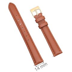  Dây da đồng hồ size 14mm Nâu L010-02-14 