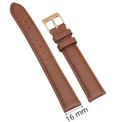  Dây da đồng hồ 16 mm nâu L010-03-16 