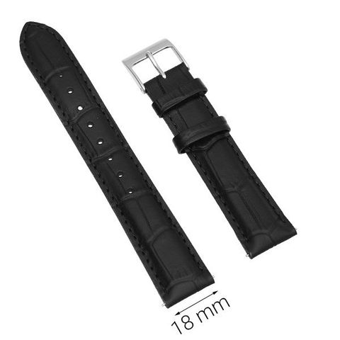 Dây da đồng hồ size 18mm Đen L021-04-18