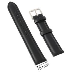  Dây da đồng hồ size 18 mm Đen M1100.41 