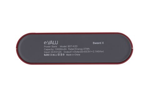 Pin sạc dự phòng 10000mAh eValu Sword X Đỏ Xám