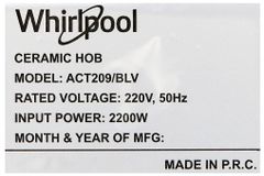  Bếp hồng ngoại Whirlpool ACT209/BLV 