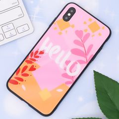  Ốp lưng iPhone XS Max nhựa cứng viền dẻo Tempered glass OSMIA CKAC306 Hello hồng 