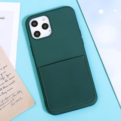  Ốp lưng iPhone 12 Pro Max Nhựa cứng viền dẻo SILICONE POCKET JM Xanh bóng đêm 