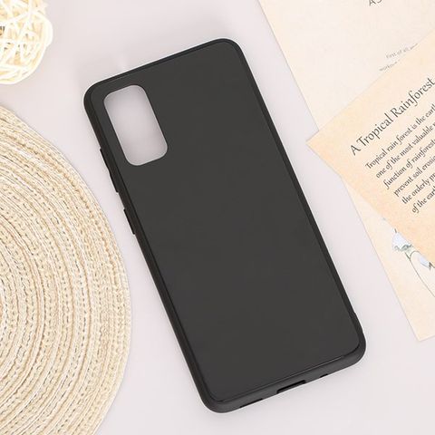 Ốp lưng Galaxy S20 nhựa cứng viền dẻo Tempered Glass Silk OSMIA Đen