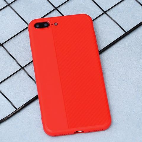 Ốp lưng iPhone 7 Plus/ 8 Plus nhựa dẻo Carbon Mix OSMIA Đỏ