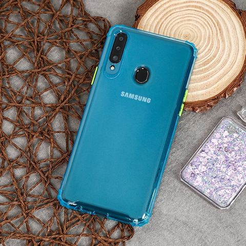 Ốp lưng Galaxy A20s Nhựa dẻo Contrast Color TPU MEEKER Xanh