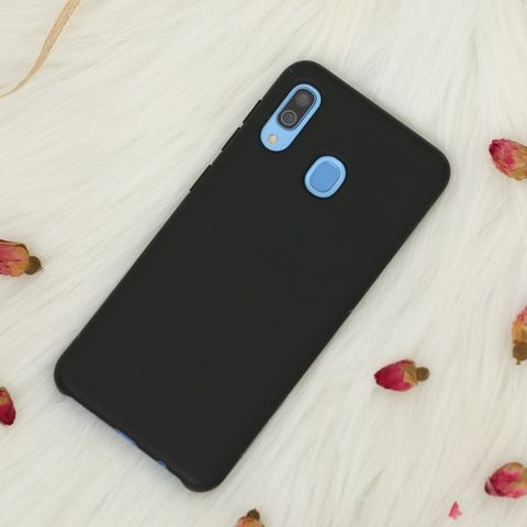 Ốp lưng Galaxy A20 nhựa dẻo Fake silicon JM Đen