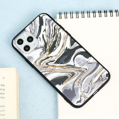 Ốp lưng iPhone 11 Pro Nhựa dẻo UV printing OSMIA CKM442 Vân đá xám
