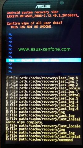 Hướng dẫn vào chế độ Recovery trên Zenfone 2 để xóa dữ liệu
