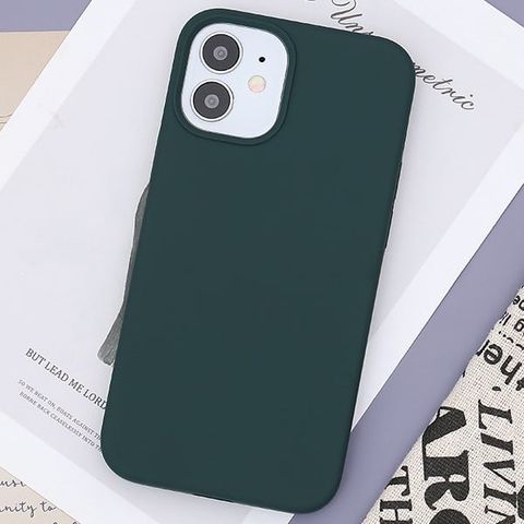Ốp lưng iPhone 12 Mini Nhựa dẻo Liquid Sillicone A JM Xanh cây thông