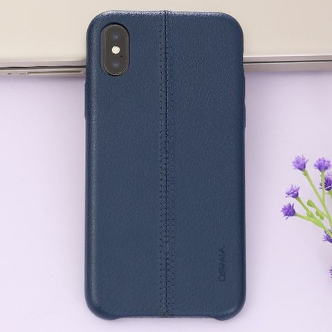 Ốp lưng iPhone X Nhựa dẻo Lichi Pu Case OSMIA Xanh Dương