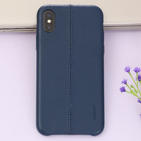 Ốp lưng iPhone X Nhựa dẻo Lichi Pu Case OSMIA Xanh Dương