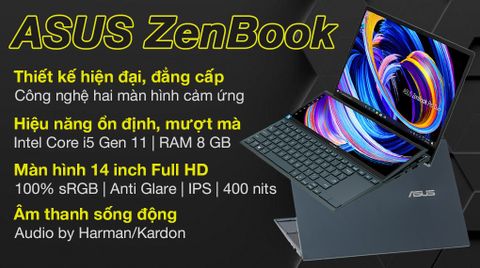 Laptop Asus ZenBook UX482EA i5 1135G7/8GB/512GB/Touch/Pen/Túi/Stand/Win10 (KA081T)