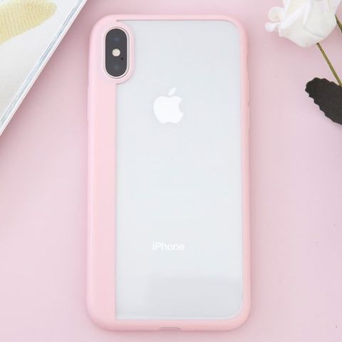 Ốp lưng iPhone X Nhựa dẻo viền cứng Pure V Hồng