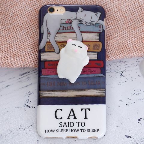 Ốp lưng iPhone 6-6S Plus Nhựa dẻo IMD with TPR Cat OSMIA CK170703 Mèo nền đen