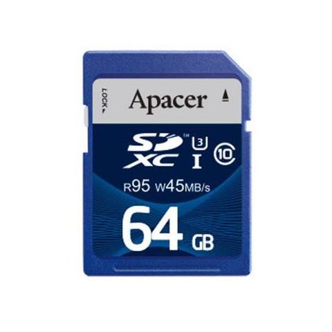 Apacer Sdxc/Sdhc Uhs-I U3 Class 10 (R95 W45 Mb/S) 64Gb