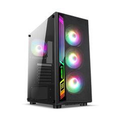  Infinity Sense Led Digital Rgb Tempered Glass Case – 3 Fan 