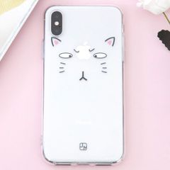  Ốp lưng iPhone X Nhựa dẻo in hình Simple JM Mặt mèo Pbag 