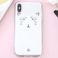  Ốp lưng iPhone X Nhựa dẻo in hình Simple JM Mặt mèo Pbag 
