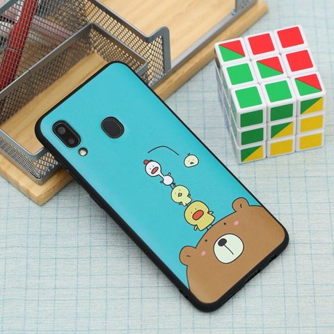 Ốp lưng Galaxy A30 nhựa dẻo in hình Solid Priting I JM 19E064 Gấu vịt