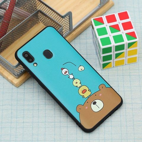 Ốp lưng Galaxy A30 nhựa dẻo in hình Solid Priting I JM 19E064 Gấu vịt