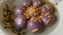  2 Cách làm bánh trôi nước khoai lang tím nhân đậu xanh và đậu phộng dẻo mịn 