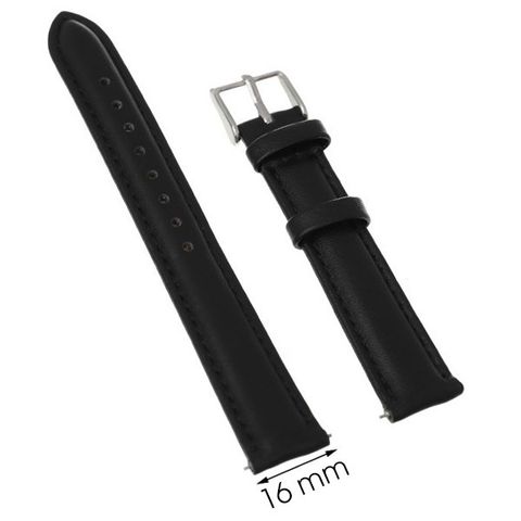 Dây da đồng hồ size 16 mm Đen F1100.41