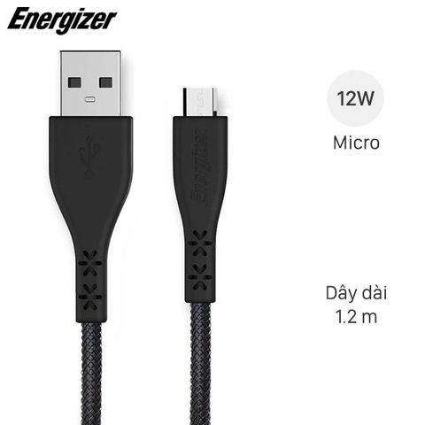Cáp Micro 1.2 m Energizer C41UBMCGBKT Đen