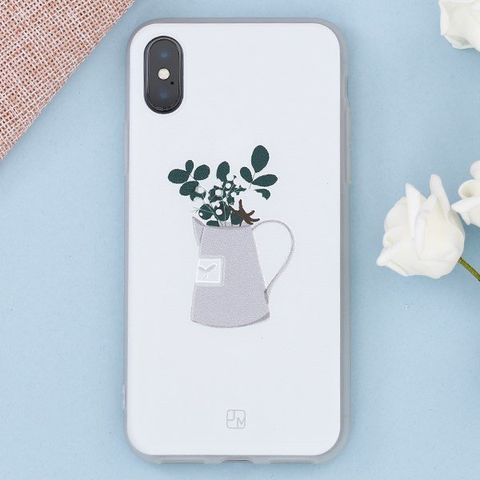 Ốp lưng iPhone X Nhựa dẻo Solid in hình II JM JM180627 bình chứa hoa