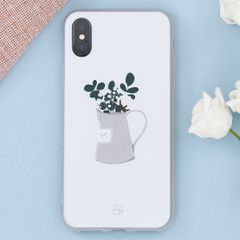  Ốp lưng iPhone X Nhựa dẻo Solid in hình II JM JM180627 bình chứa hoa 