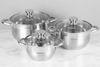 Bộ 3 nồi inox 5 đáy nắp kính Kangaroo KG878