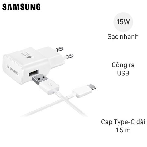 Bộ Adapter sạc kèm cáp Type C Samsung TA20EW