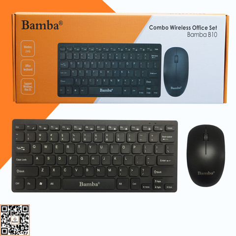 Keyboard + Mouse Không Dây Mini Bamba B10