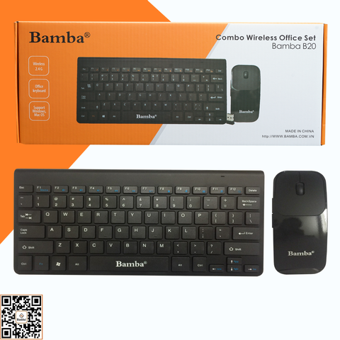 Keyboard + Mouse Không Dây Mini Bamba B20