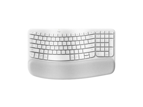 Bàn phím Logitech không dây Wave Keys Ergonomic Trắng