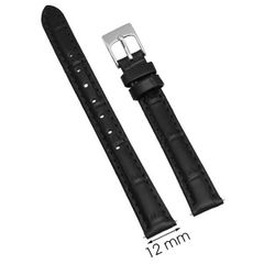 Dây da đồng hồ size 12mm Đen L001-01-12 