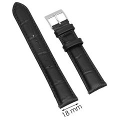  Dây da đồng hồ size 18mm Đen L001-04-18 