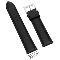  Dây da đồng hồ size 20mm Đen L001-05-20 