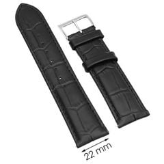  Dây da đồng hồ size 22mm Đen L001-06-22 