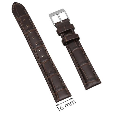 Dây da đồng hồ size 16mm Nâu L002-03-16