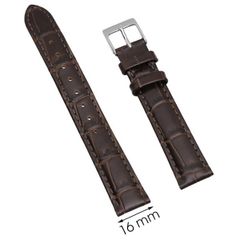 Dây da đồng hồ size 16mm Nâu L002-03-16 